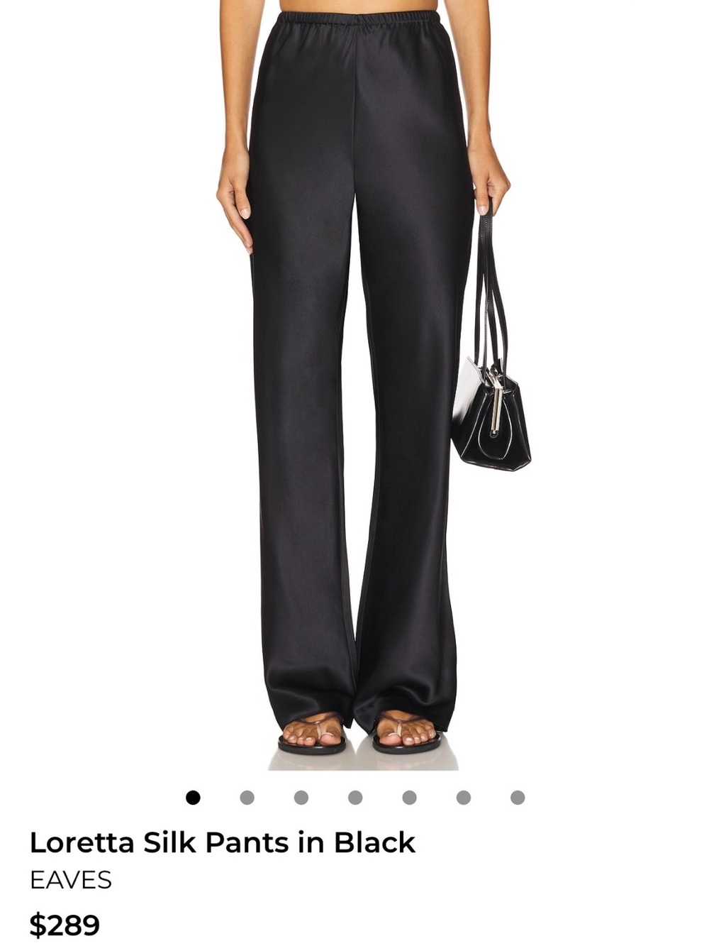 Eaves Loretta Wide-Leg Silk Pants in Black